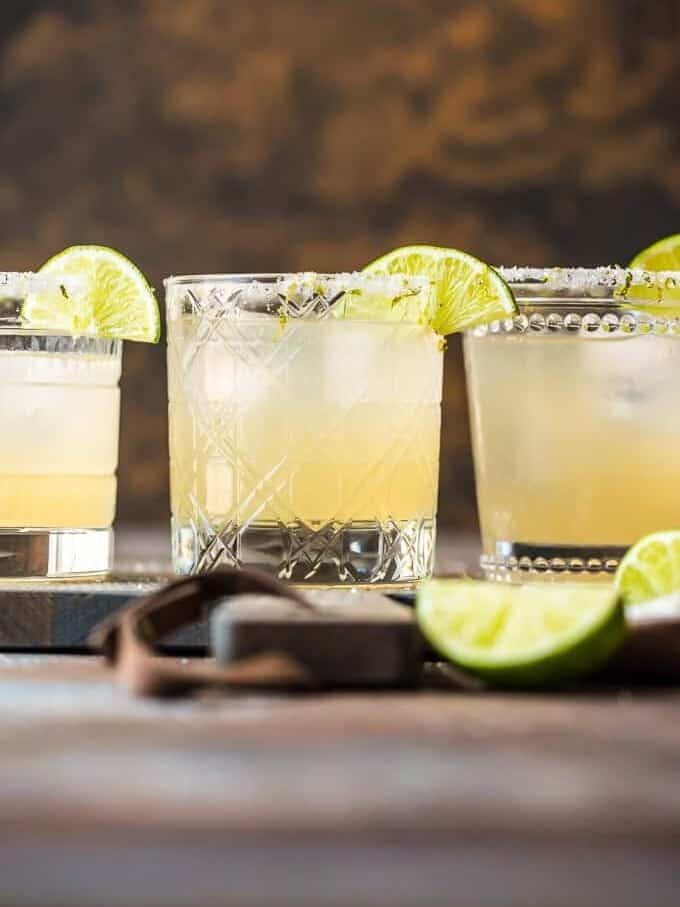 best margarita recipe for a crowd garnished with salt and limes