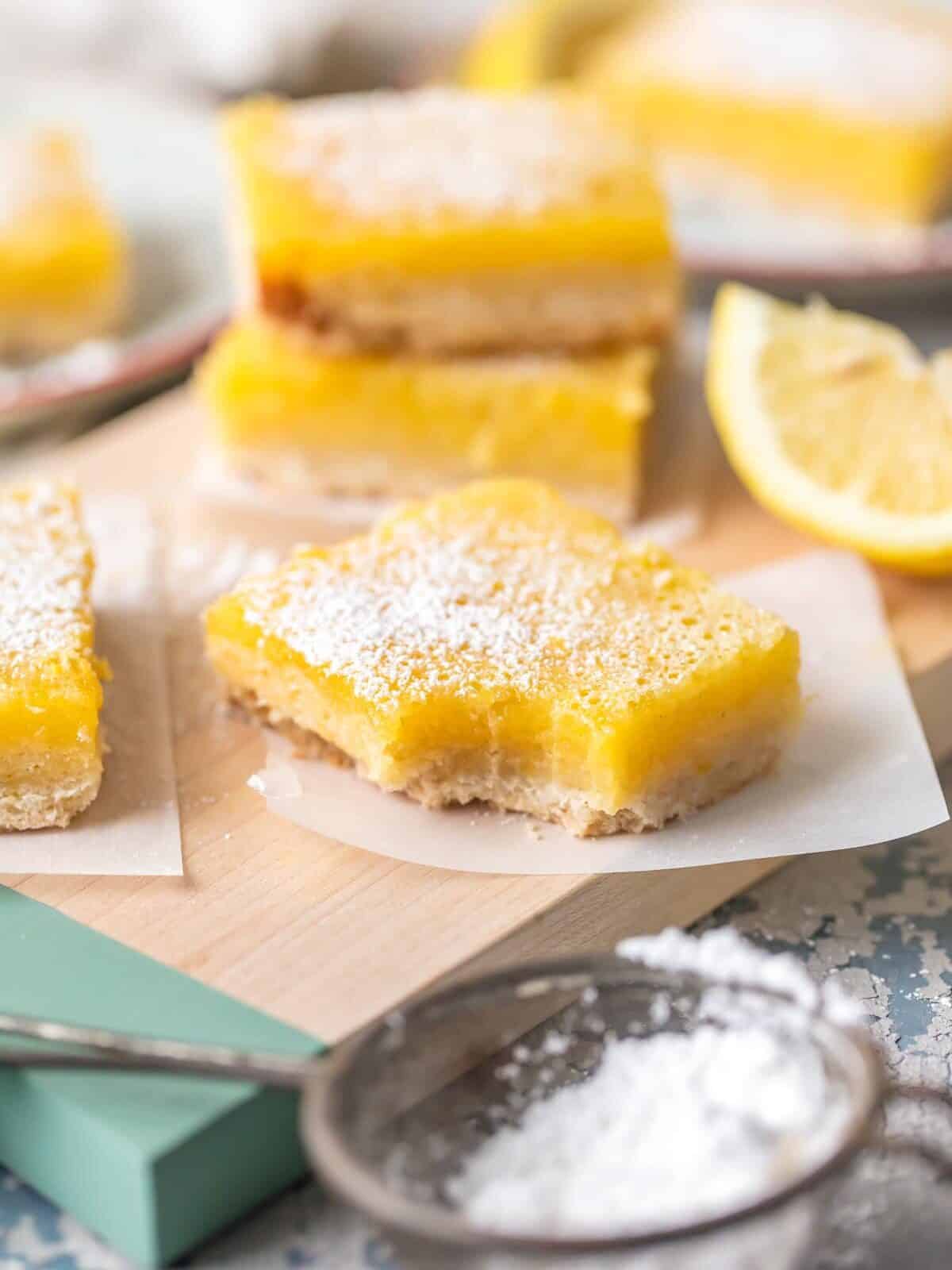 bite out of gluten free lemon bars