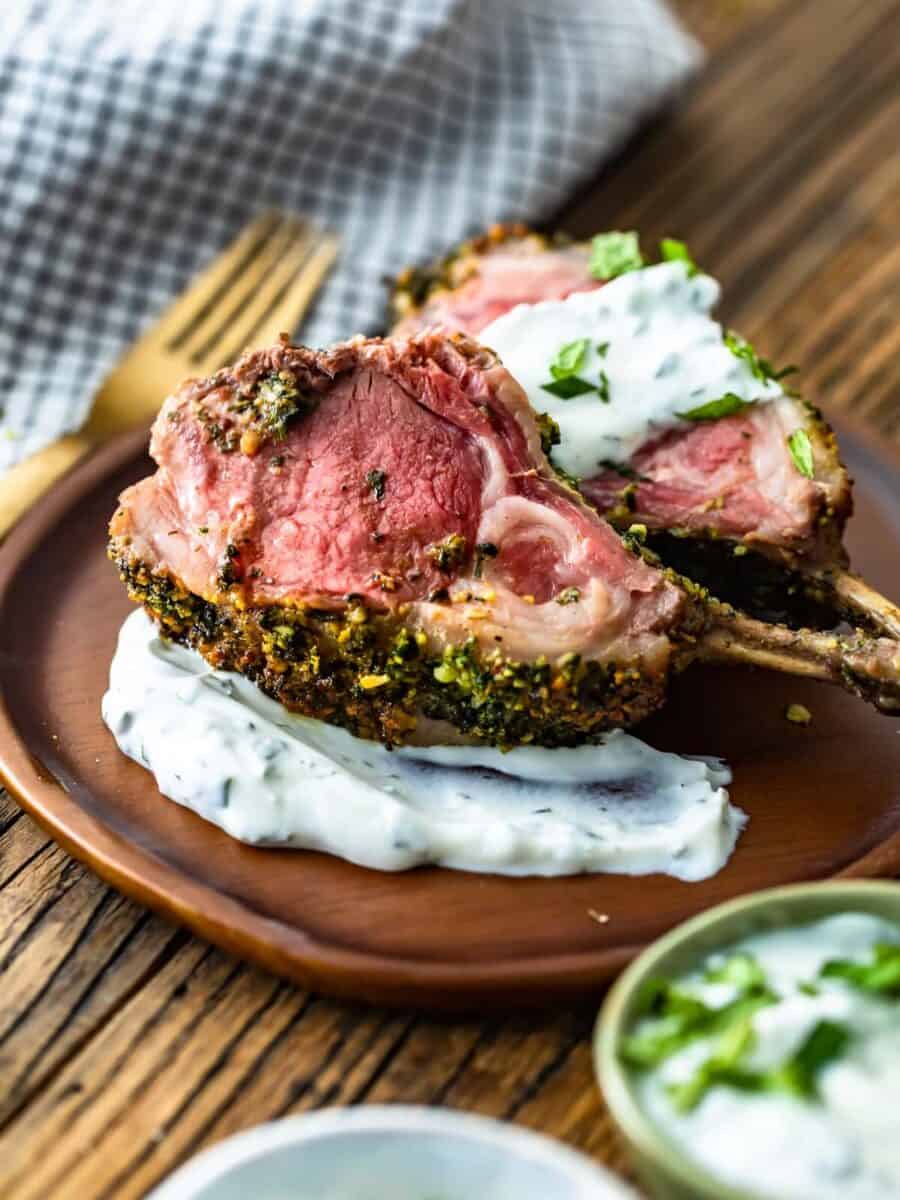 Rack of Lamb with Mint Yogurt Sauce - The Cookie Rookie®