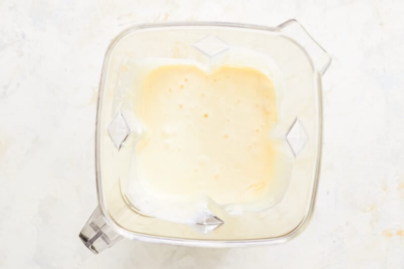 cream cheese mixture in a blender.