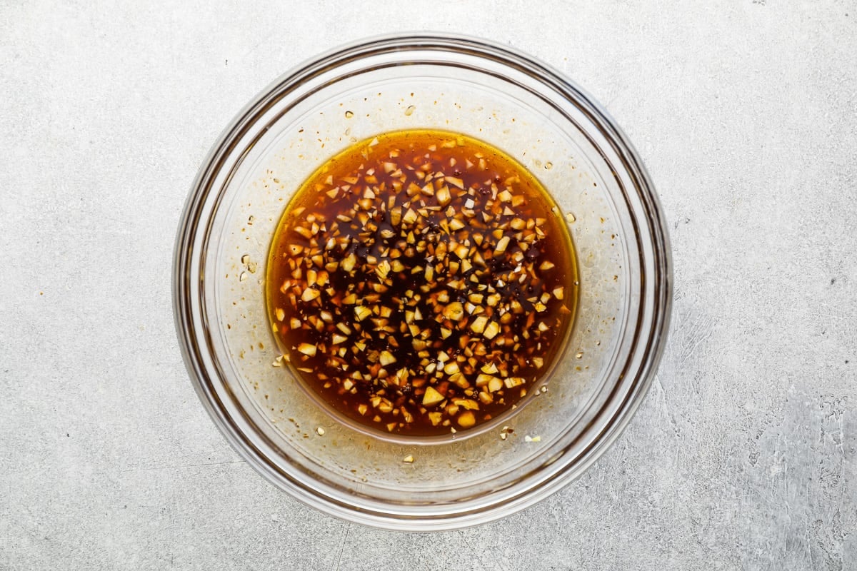A bowl of the sauce for the chicken thighs.