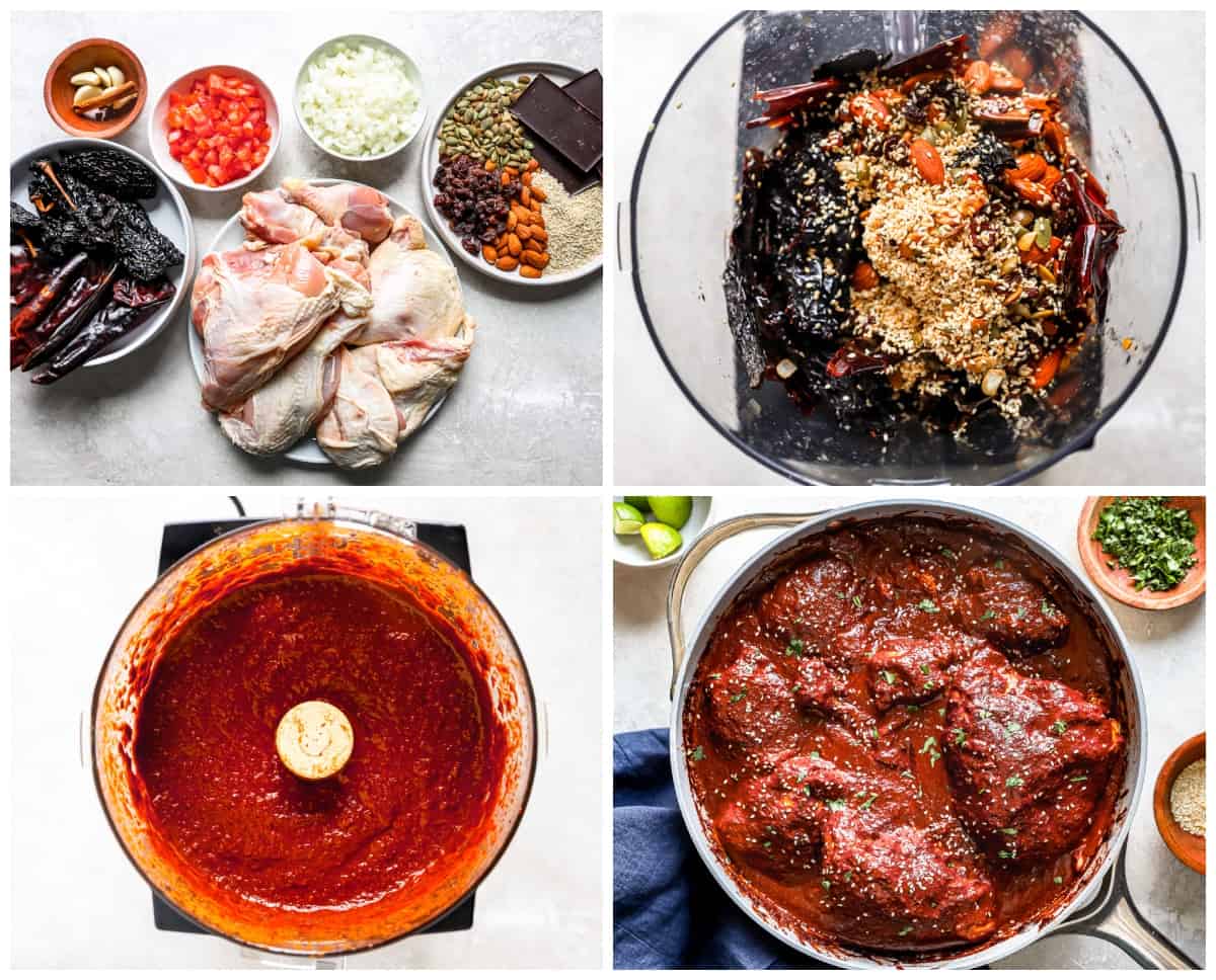 step by step photos for how to make chicken mole.