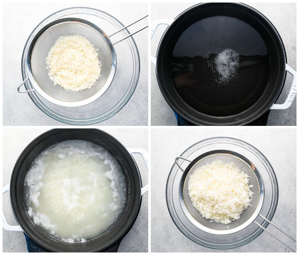 step by step photos for how to make basmati rice on the stove