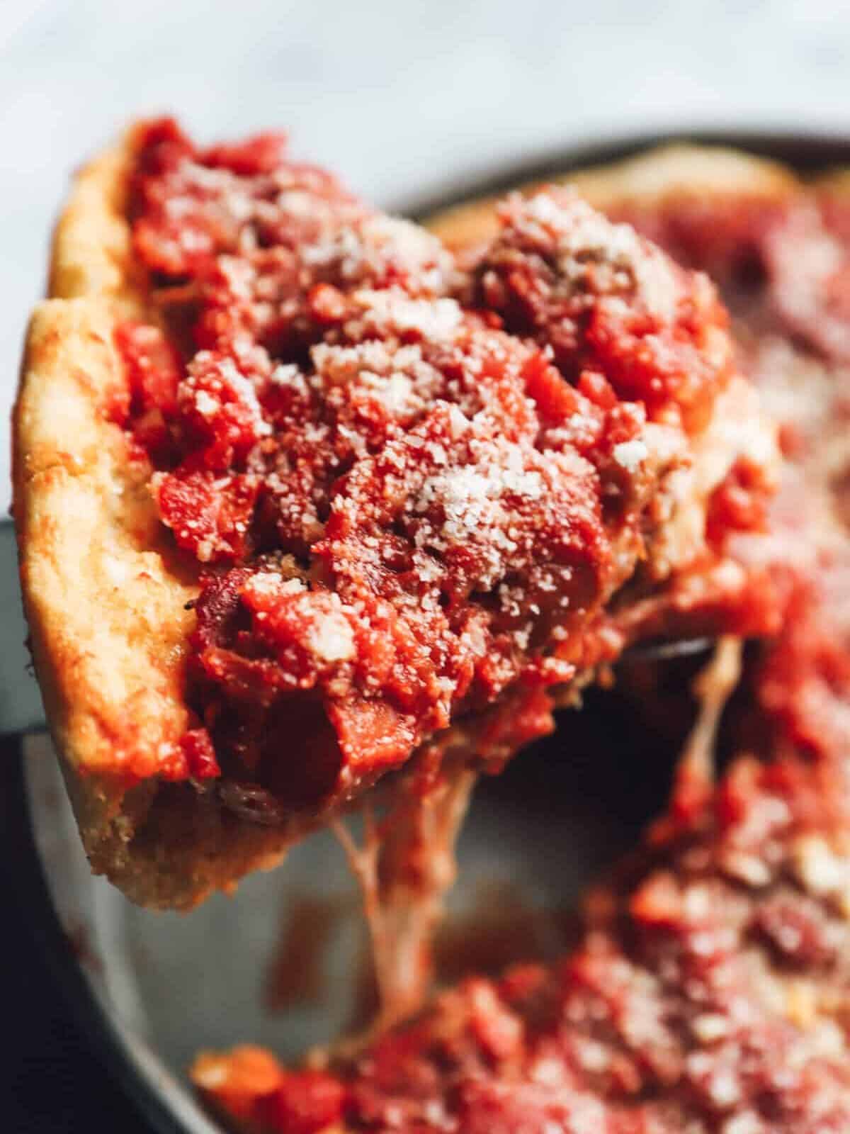 Chicago Style Deep Dish Pizza - Seasons and Suppers