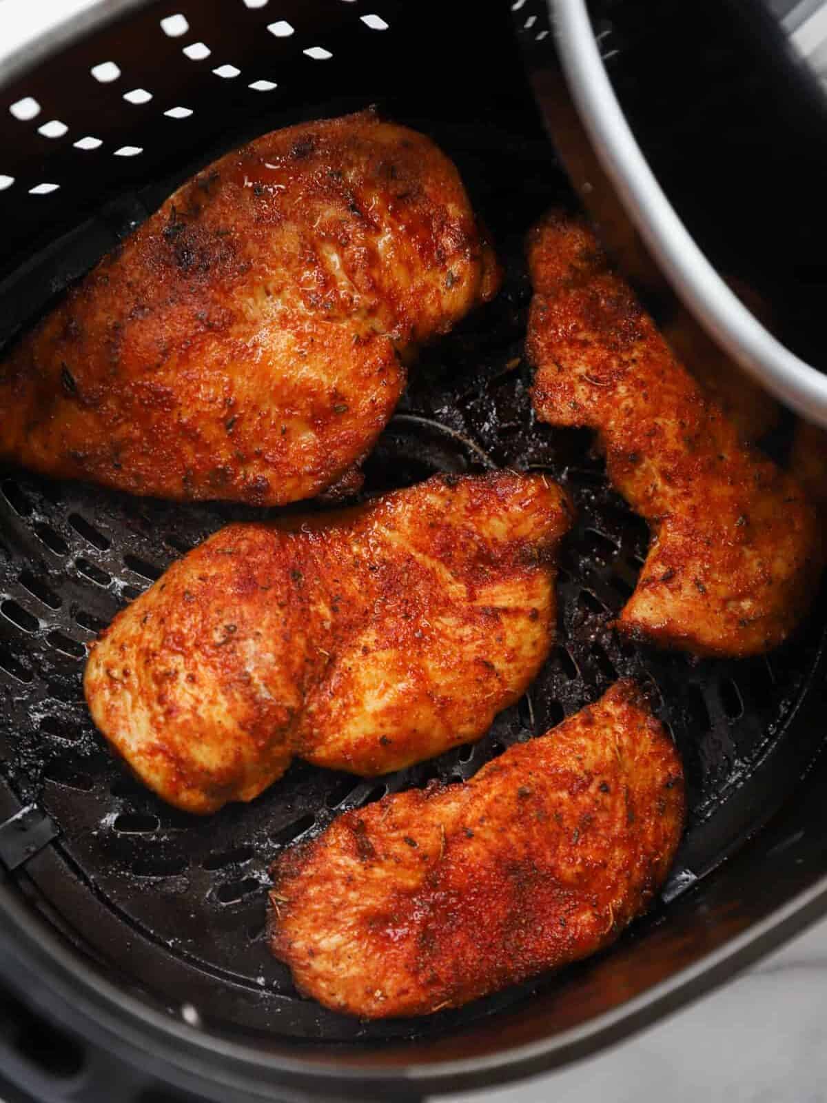 chicken breasts in air fryer after cooking