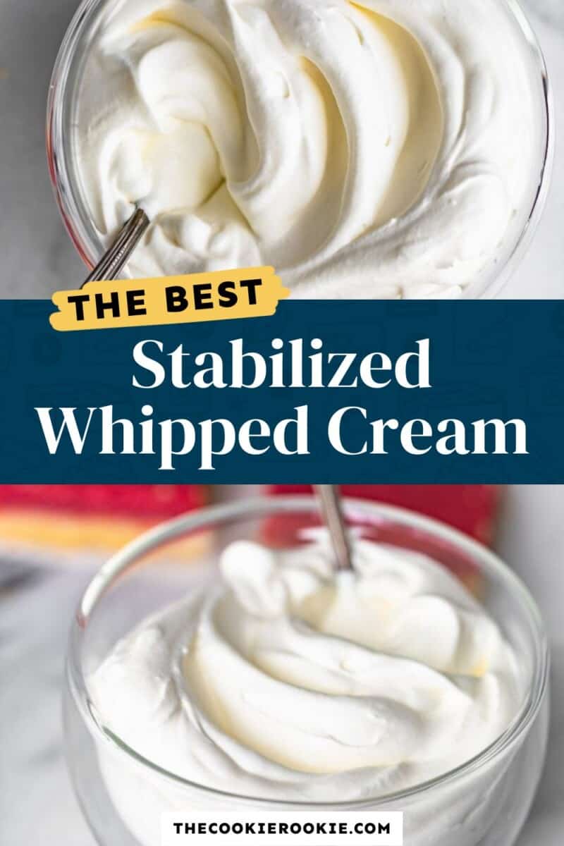 stabilized whipped cream pinterest