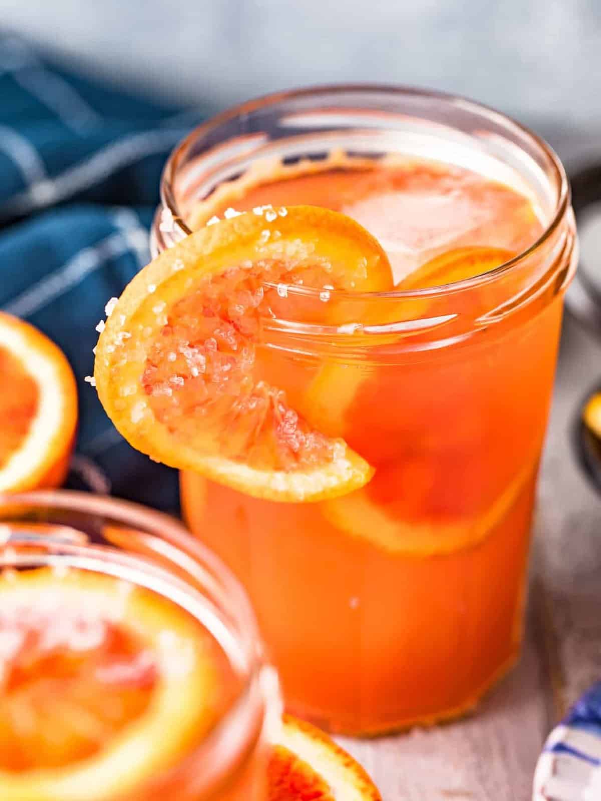 blood orange tequila cocktails in glasses