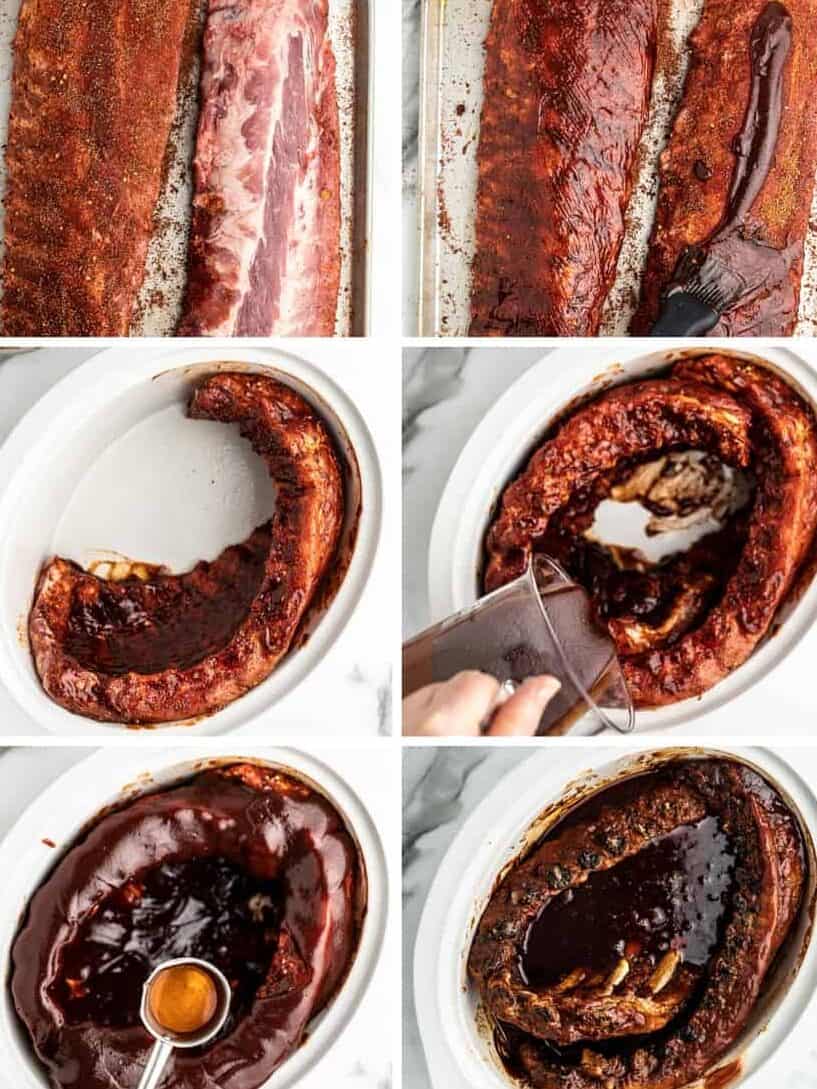 crockpot ribs step by step process shots
