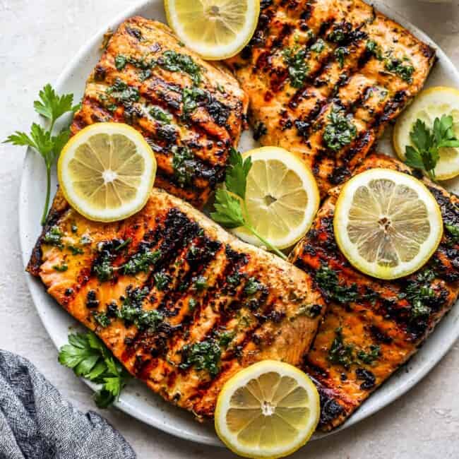 featured grilled salmon/
