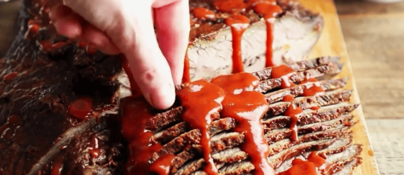 brisket with homemade bbq sauce.