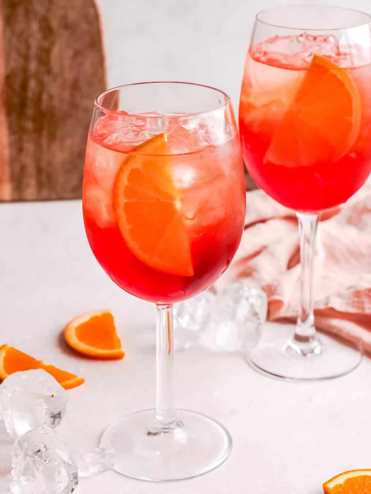 two glasses of aperol spritz