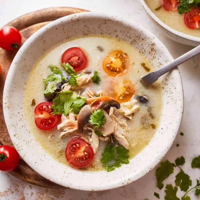 featured Thai coconut chicken soup.