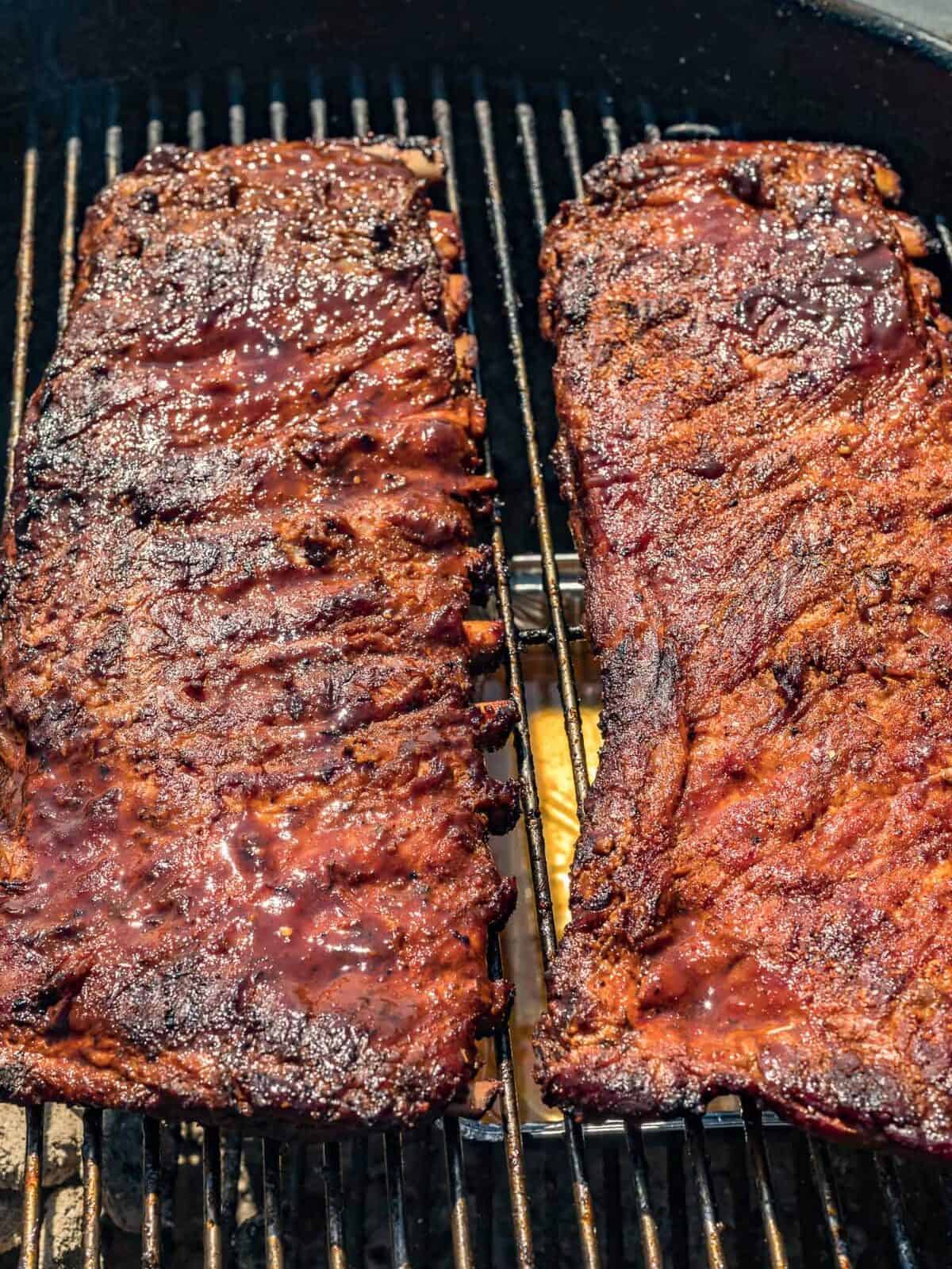 Two ribs on the grill