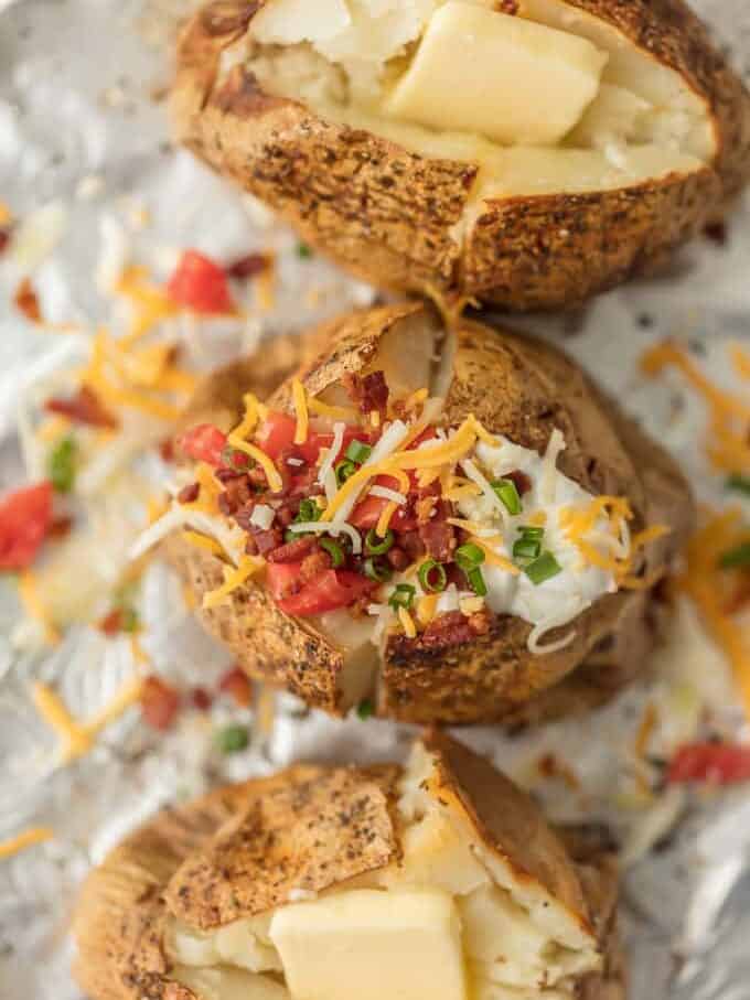 sour cream cheese, tomatoes, and green onions added to potato