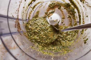 pesto in a food processor.