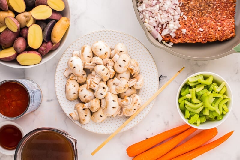 the ingredients for a korean fried rice.