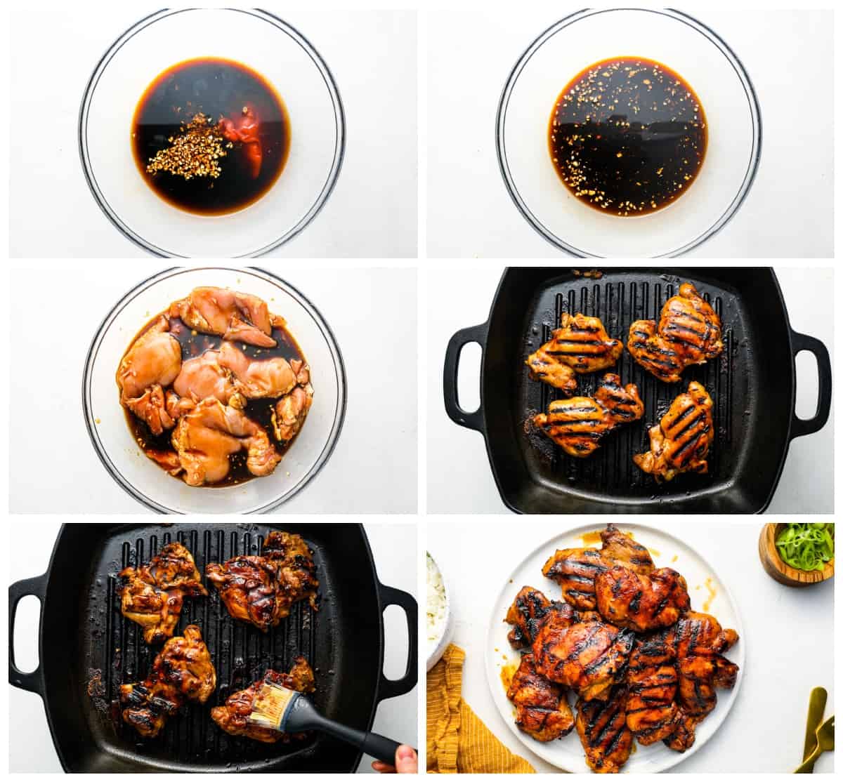 step by step photos showing how to make korean bbq chicken.