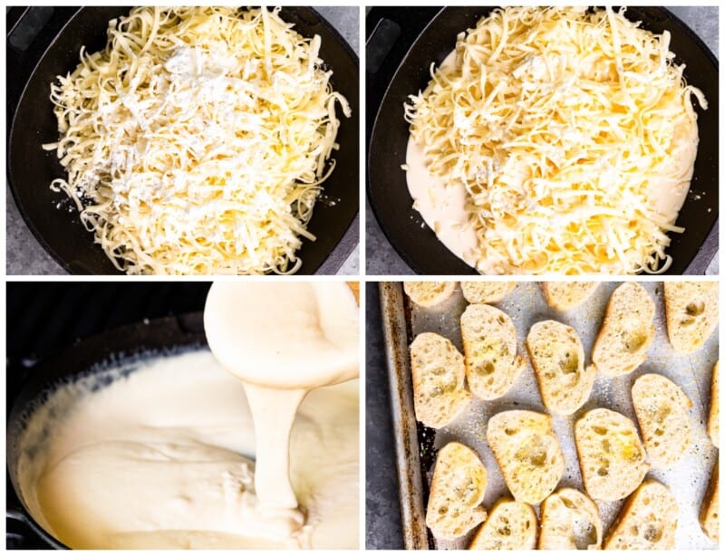 step by step photos for how to make cheese fondue.
