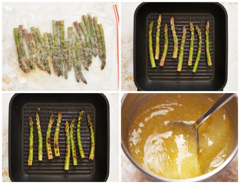 step by step photos for how to make grilled asparagus.