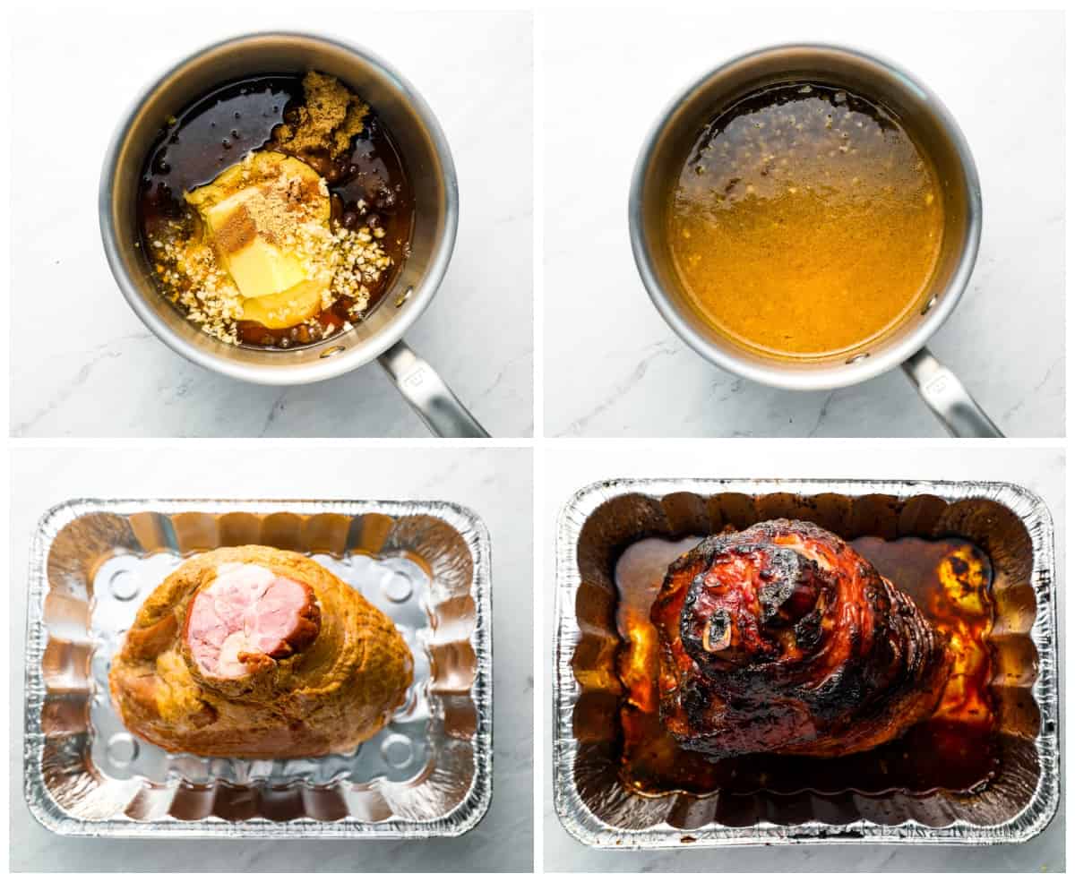 step by step photos for how to cook smoked spiral ham.