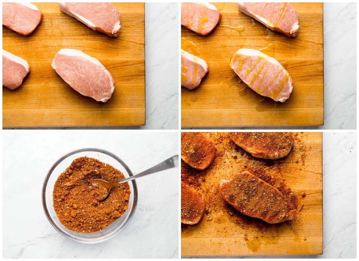 step by step photos for how to cook smoked pork chops.