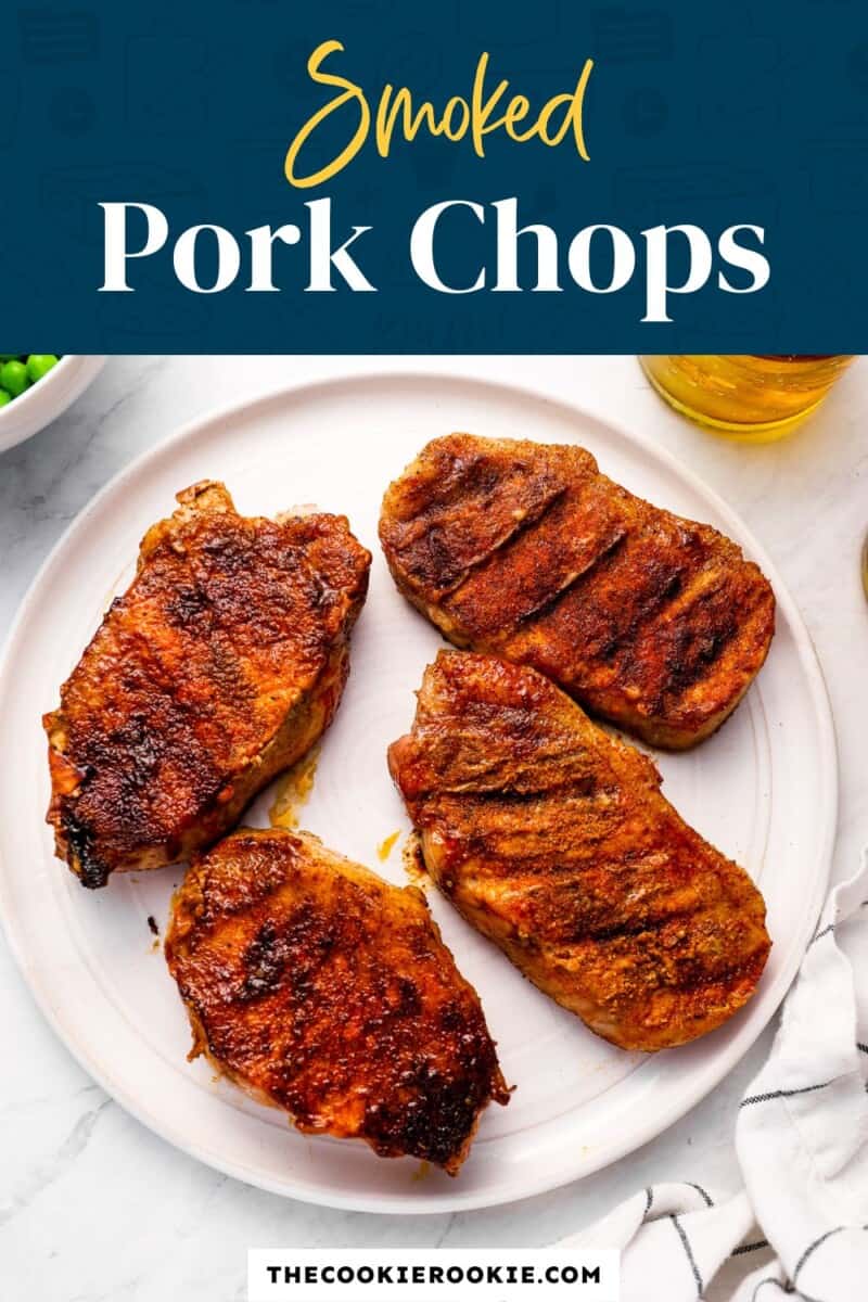 smoked pork chops on a plate.