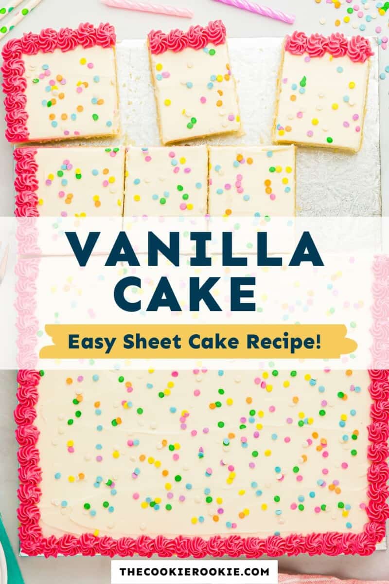 vanilla cake easy sheet cake recipe.