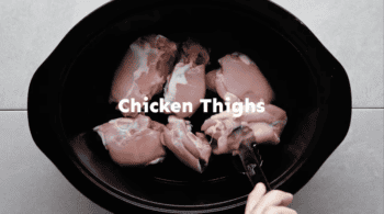 chicken thighs in a crockpot.