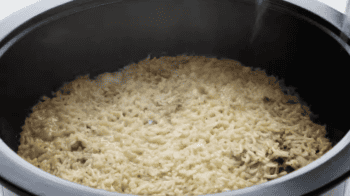 chicken and rice in a crockpot.