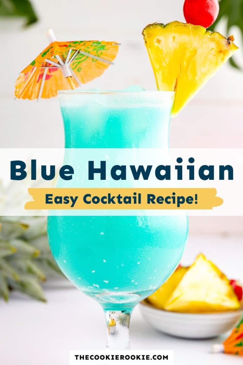 Blue hawaiian easy cocktail recipe.