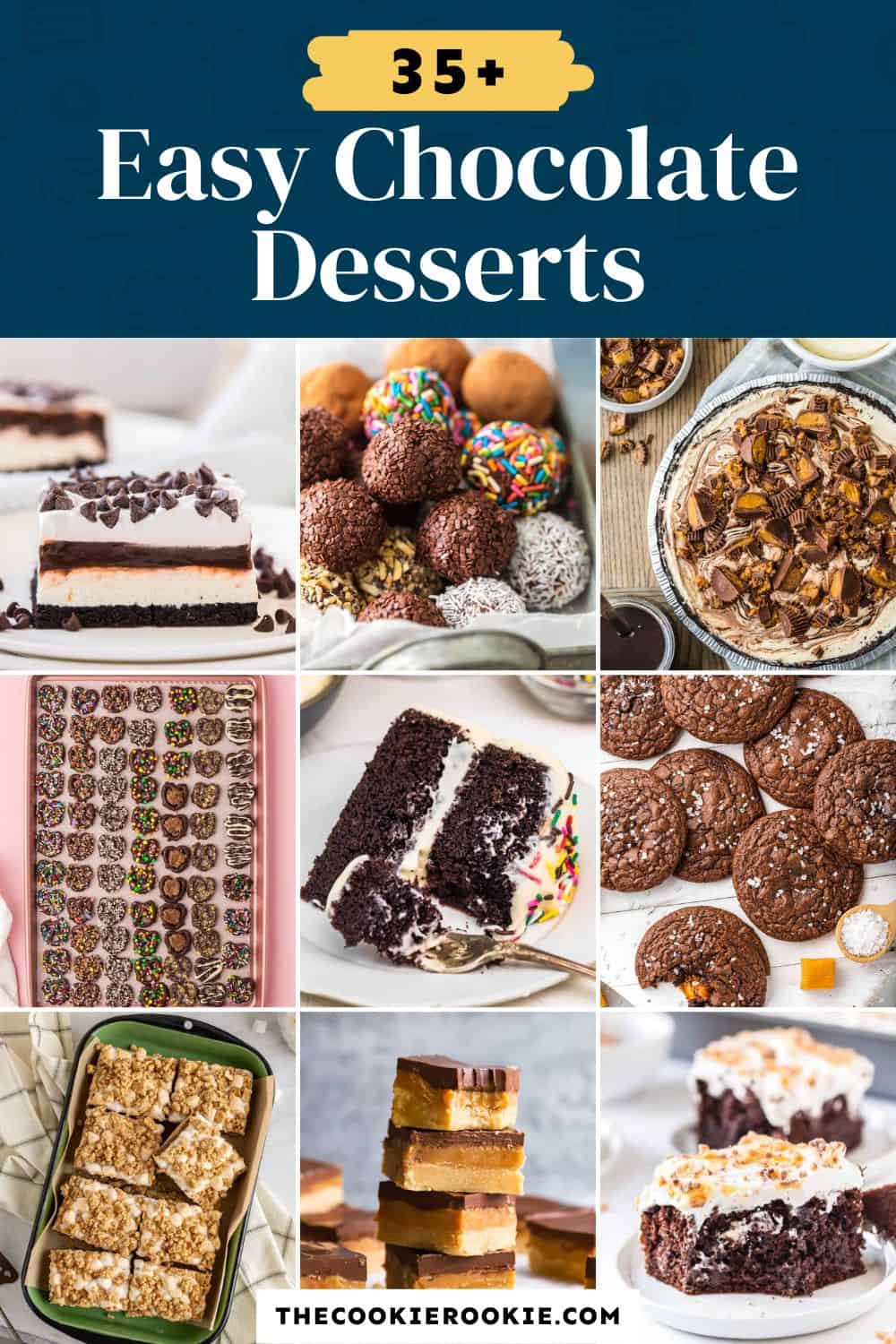 35 easy chocolate desserts.