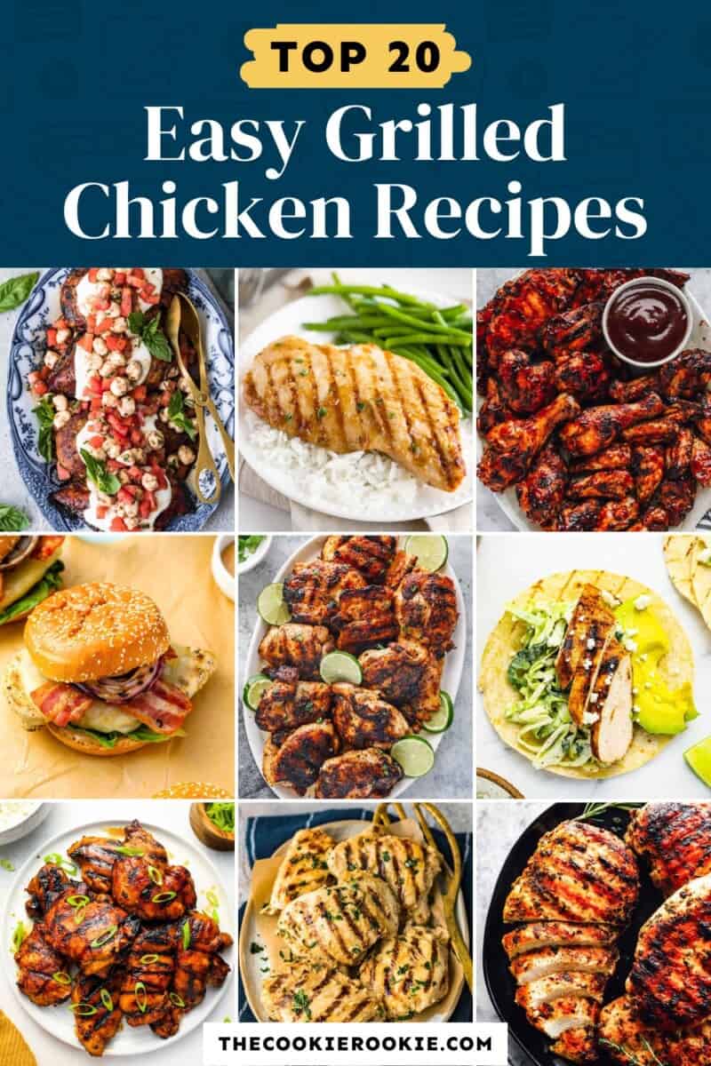 Top 20 easy grilled chicken recipes.