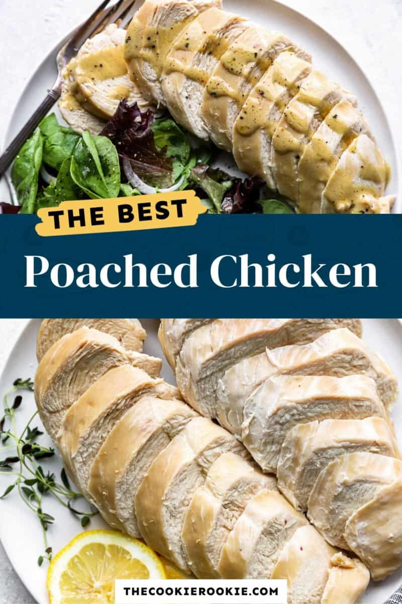 The best poached chicken on a plate.
