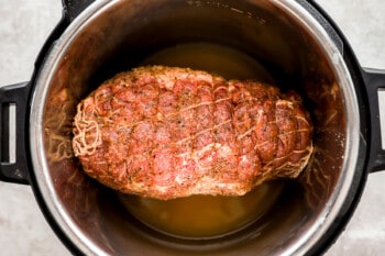 A piece of meat in an instant pot.