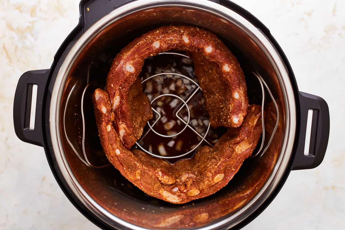 coiled ribs in an instant pot.