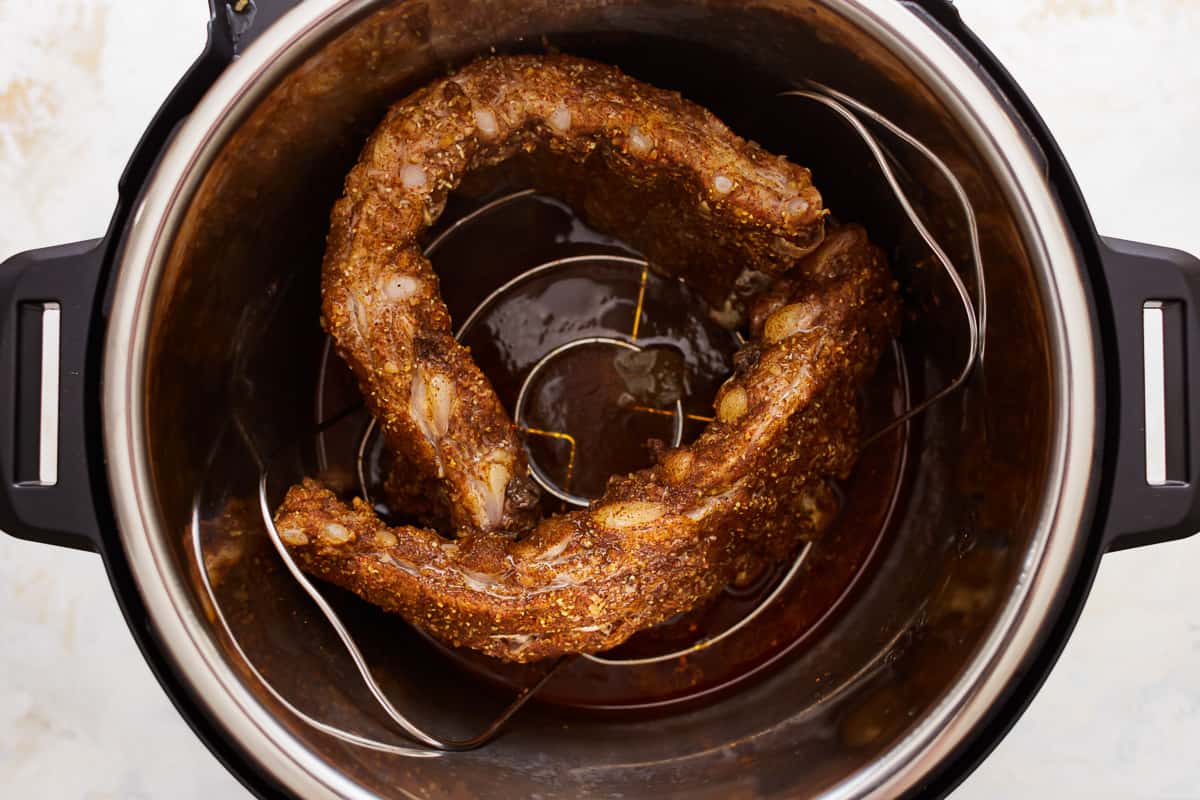 cooked coiled ribs in an instant pot.