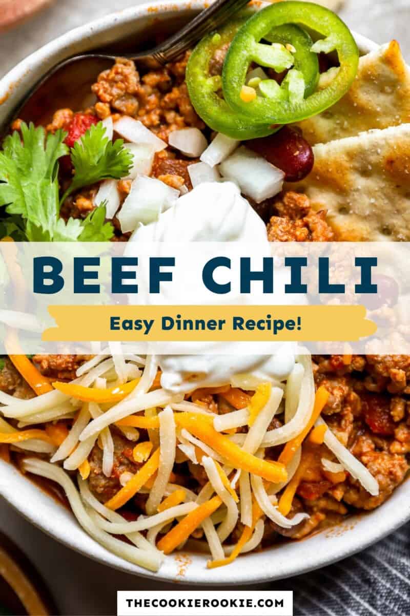 Beef chili easy dinner recipe.