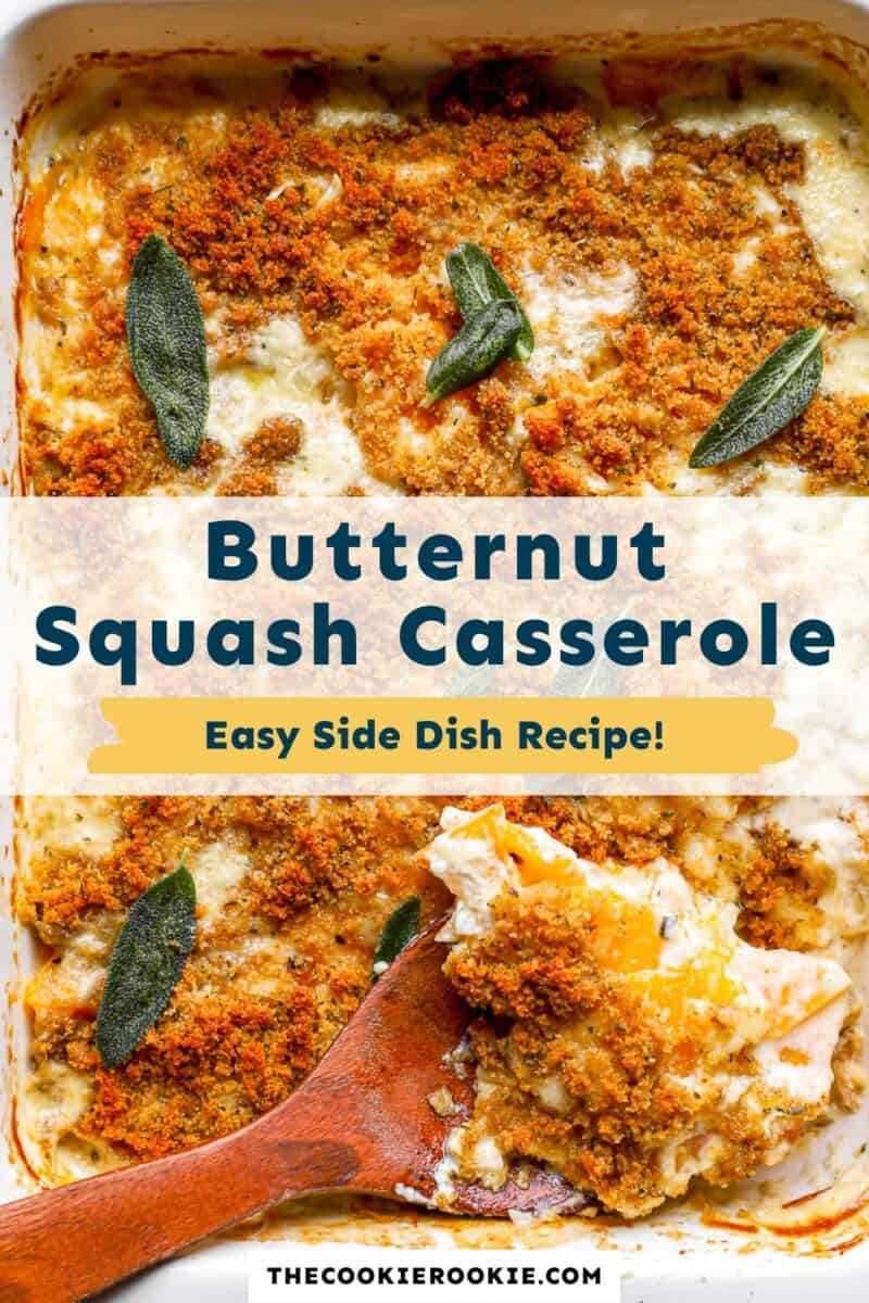 Butternut squash casserole easy side dish recipe.