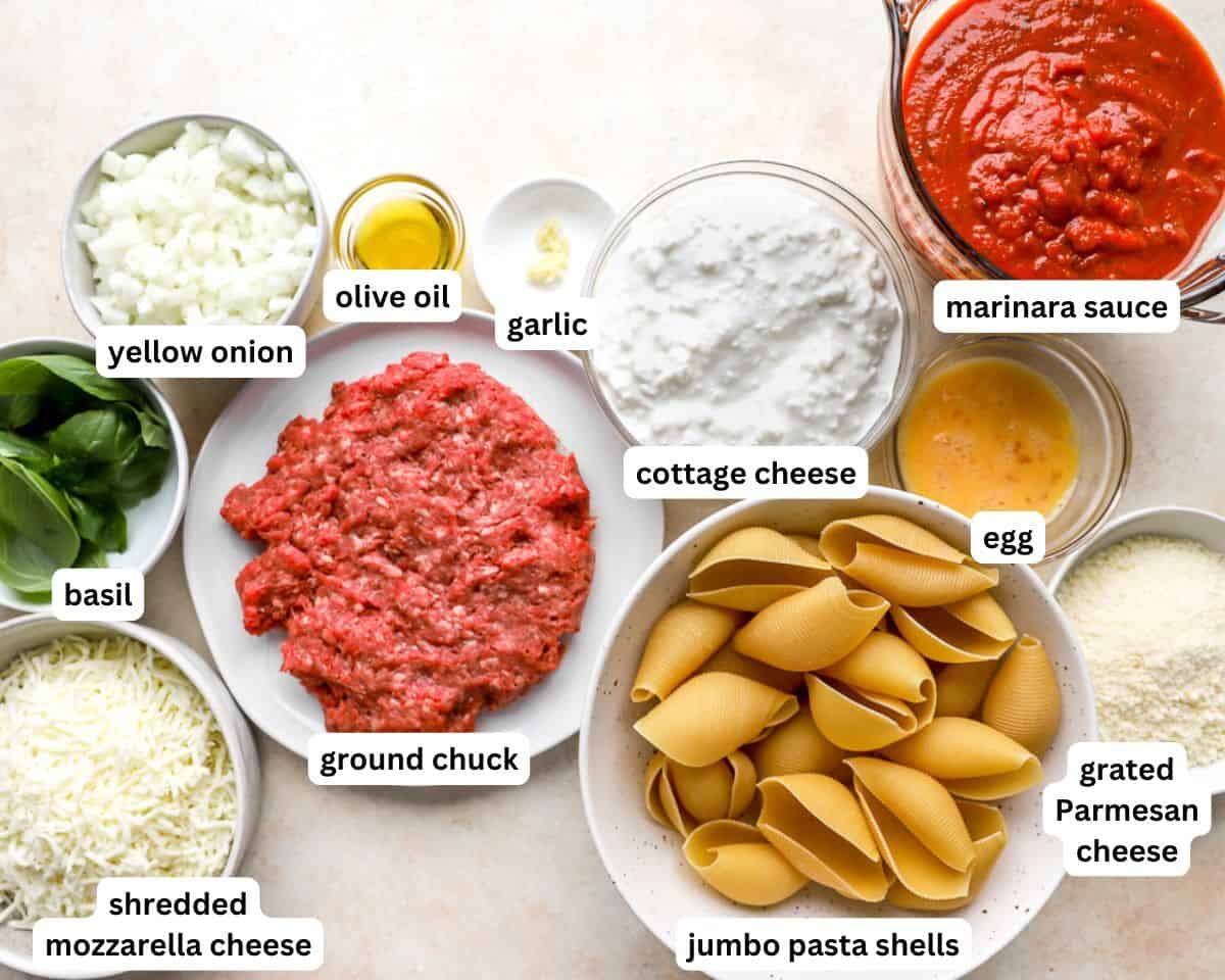 ingredients to make Italian stuffed shells