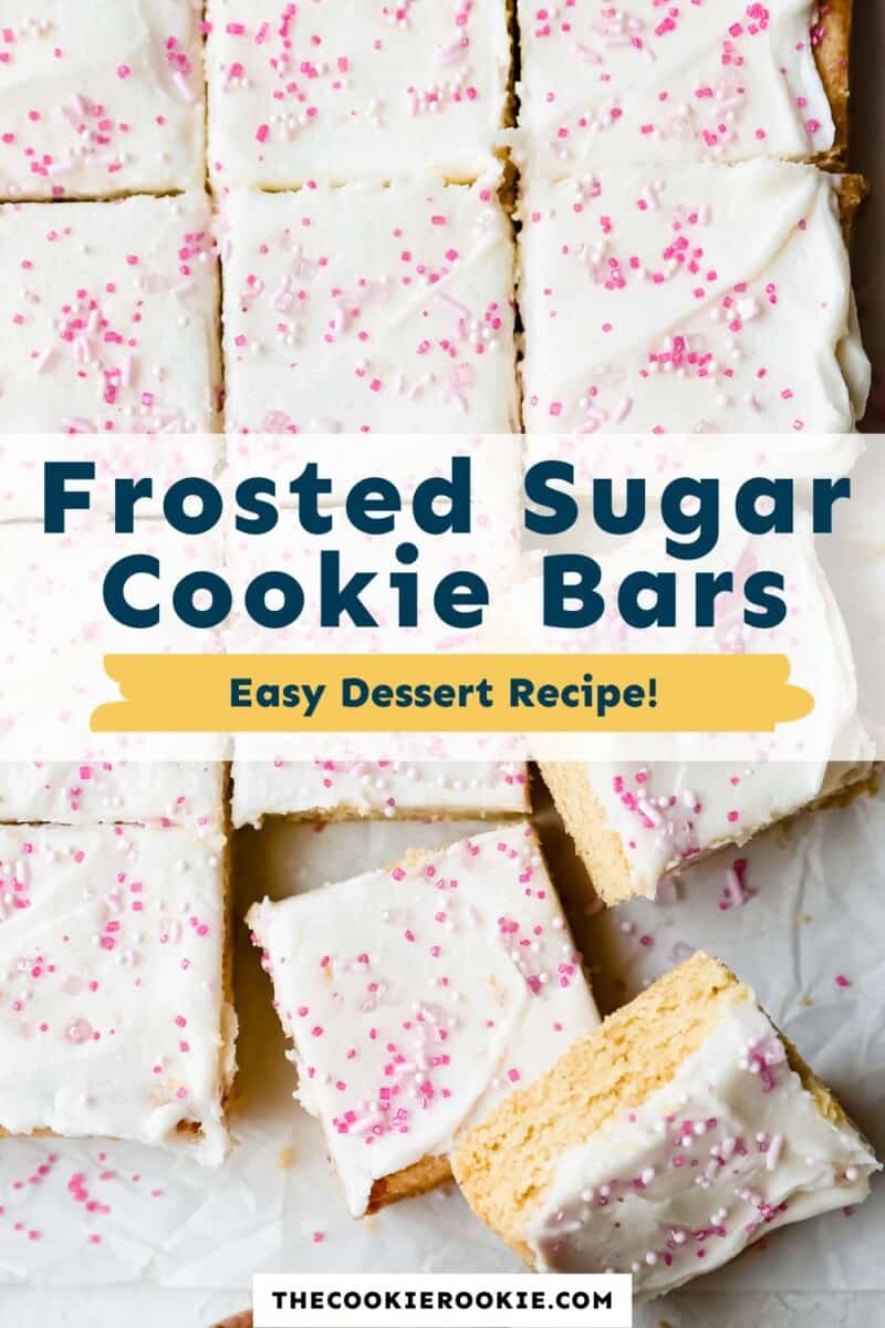 Frosted sugar cookie bars easy dessert recipe.