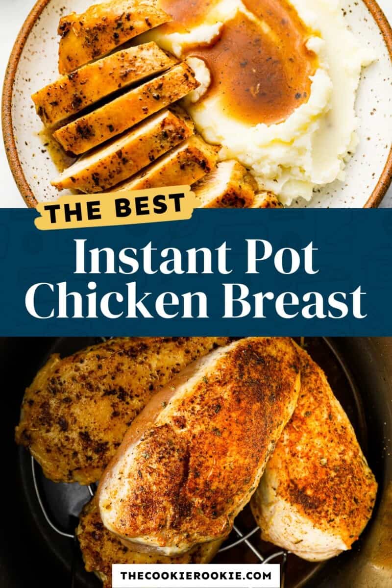 Instant pot chicken breast with mashed potatoes and gravy.