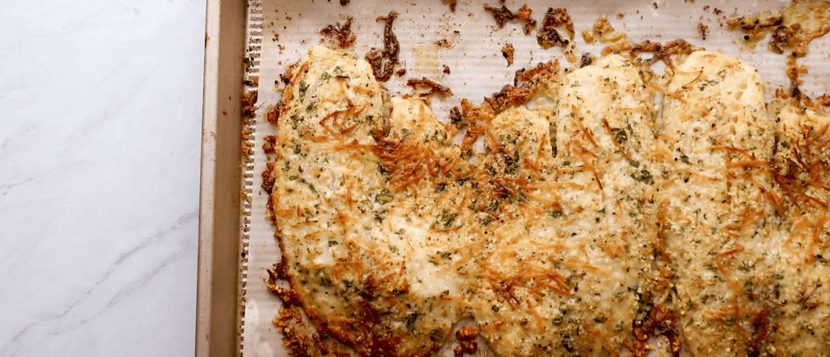 Browned fish that was broiled.