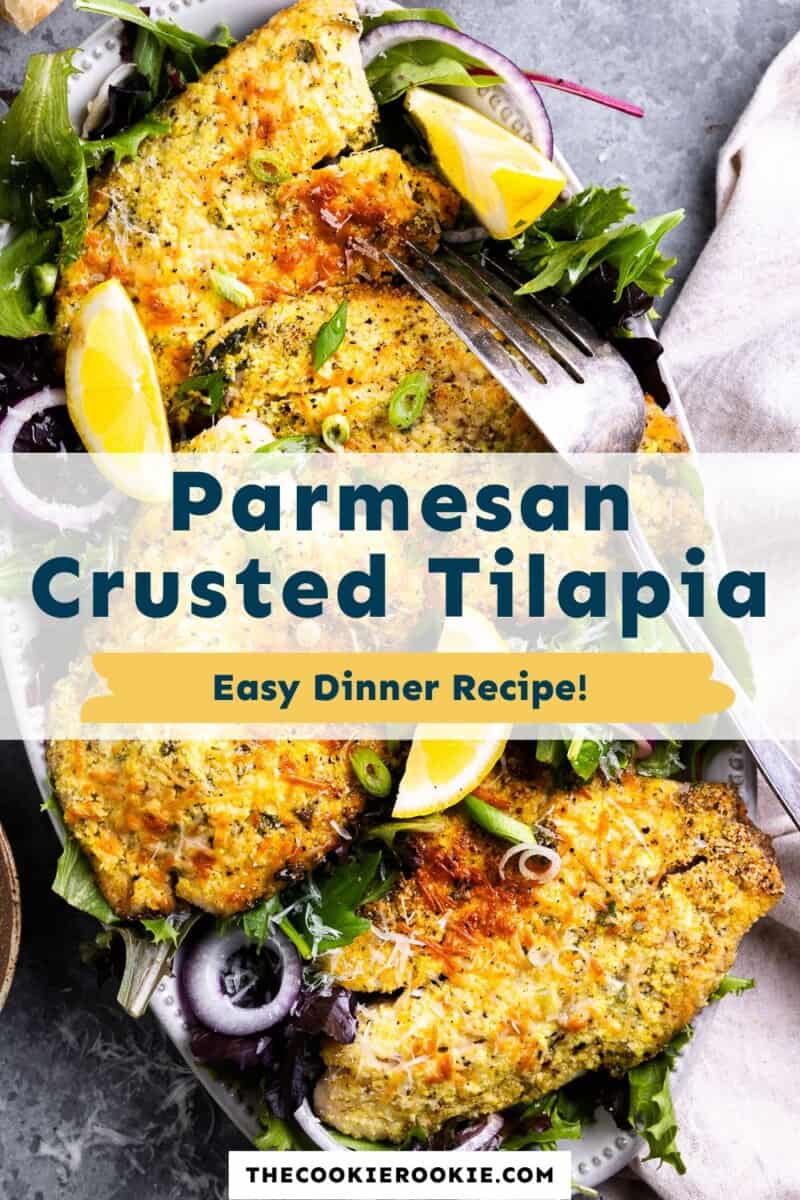 Parmesan crusted tilapia easy dinner recipe.