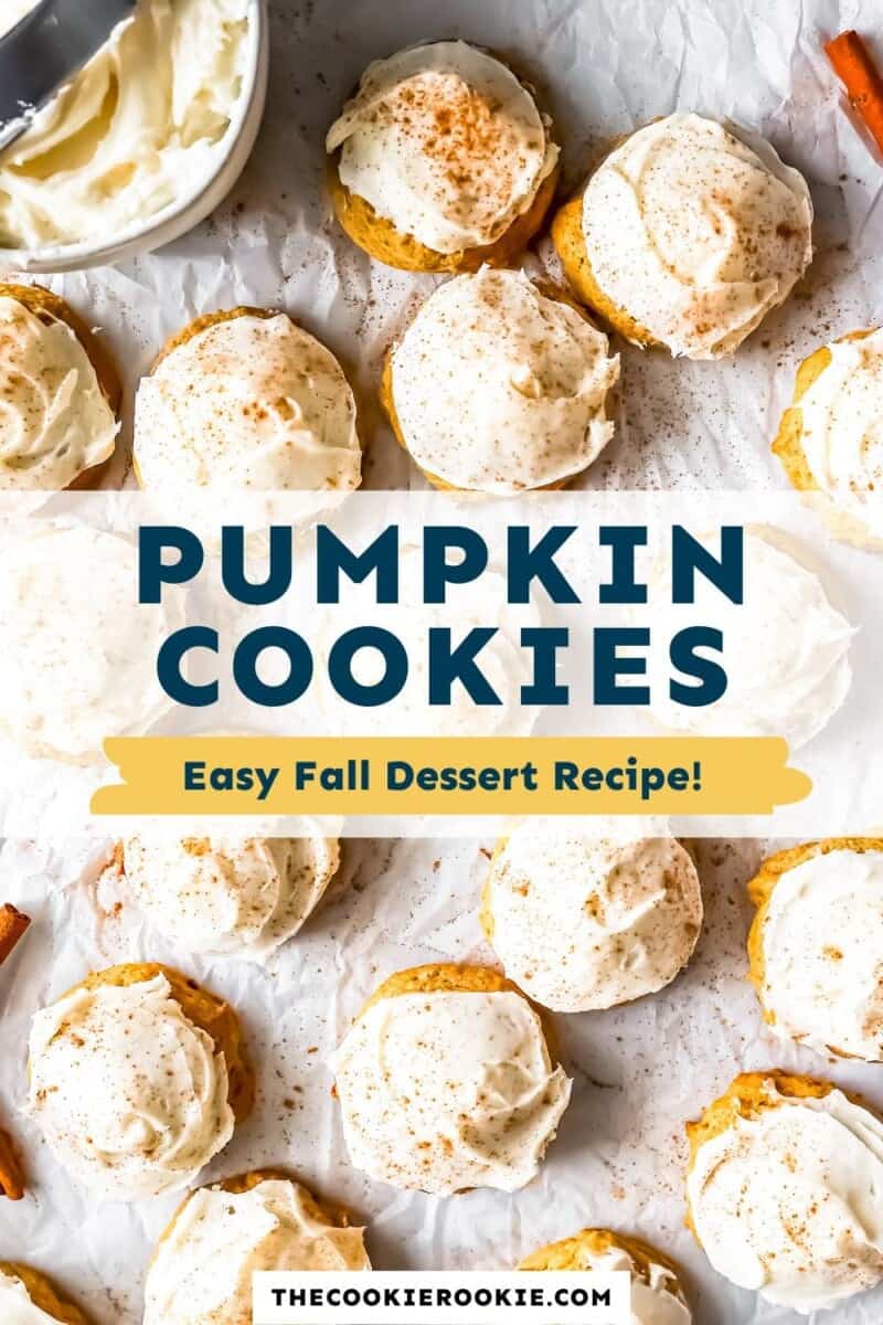 Pumpkin cookies easy fall dessert recipe.