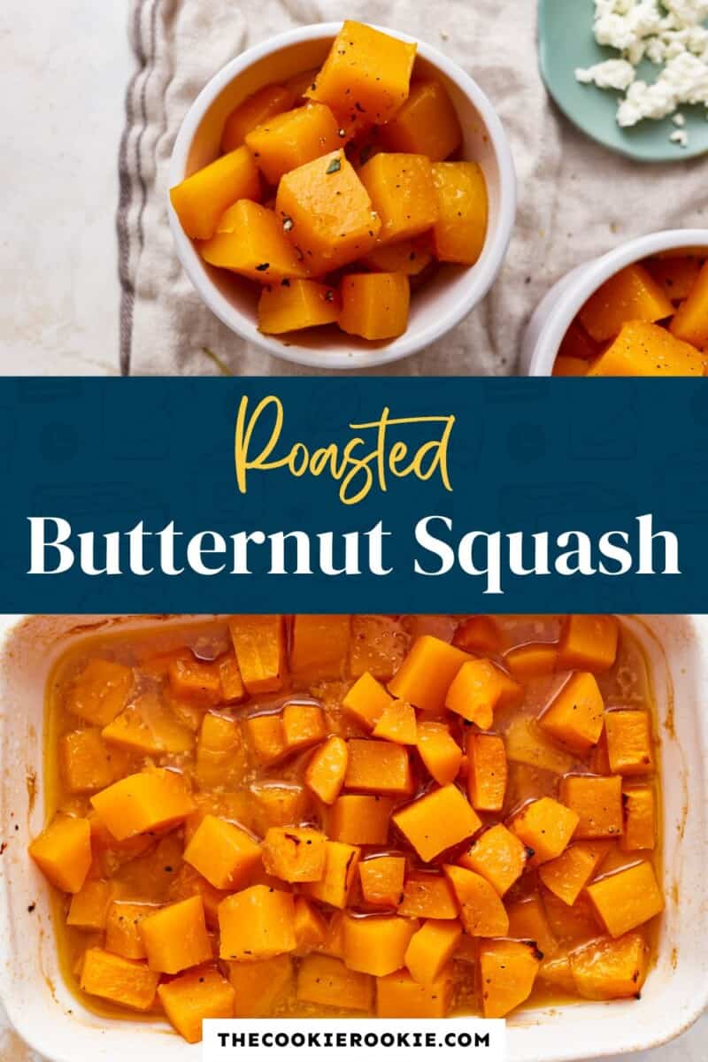 Roasted butternut squash in a baking dish.