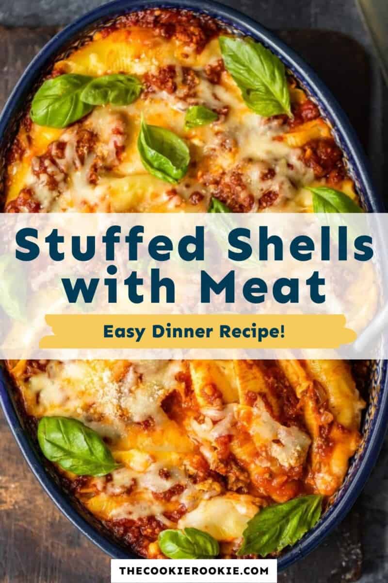 Stuffed shells with meat easy dinner recipe.