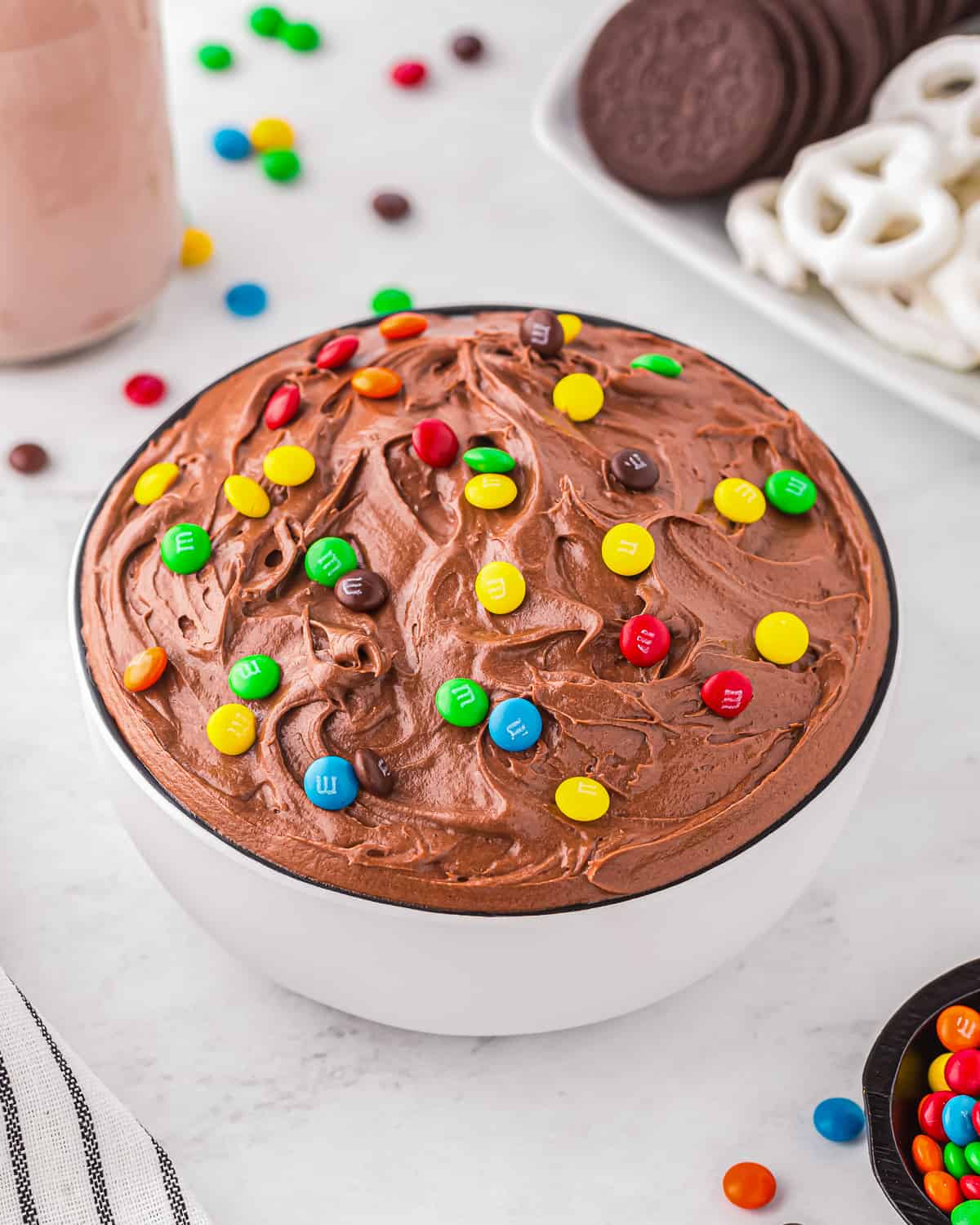 A bowl of brownie batter dip.