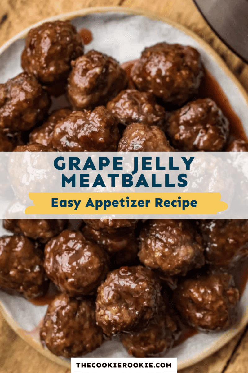 Easy appetizer recipe featuring grape jelly meatballs.