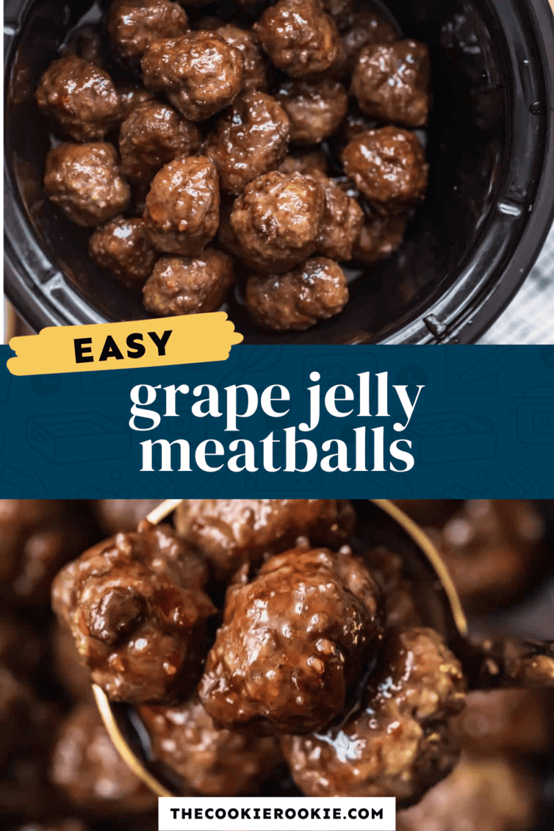 Slow cooker grape jelly meatballs.