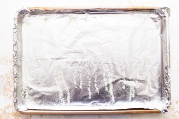 A sheet of aluminum foil on a table.
